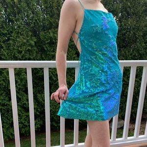 Kimchi Blue by Urban Outfitters Blue Sequin Dress